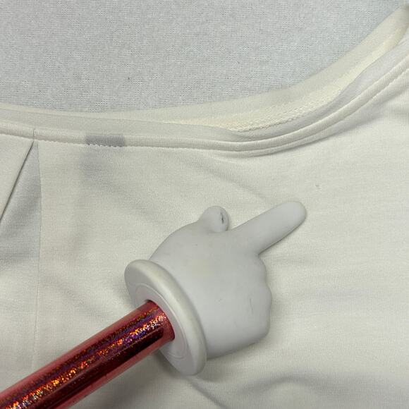 Lot of 2 WHBM TOP Artsy Paris White + BOLERO BLAZER Linen Blend Blue 3/4 Sleeve - Picture 10 of 16